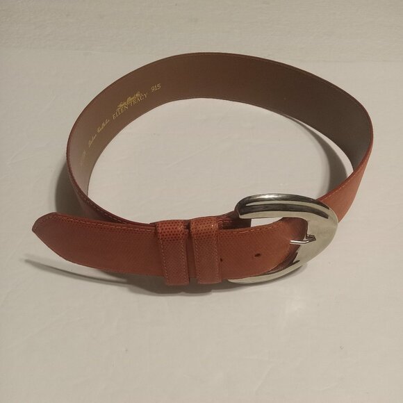 Ellen Tracy Italian Alligator Calfskin Belt Gold Buckle Medium Red Ellen tracy leather belt - Gem main image 4